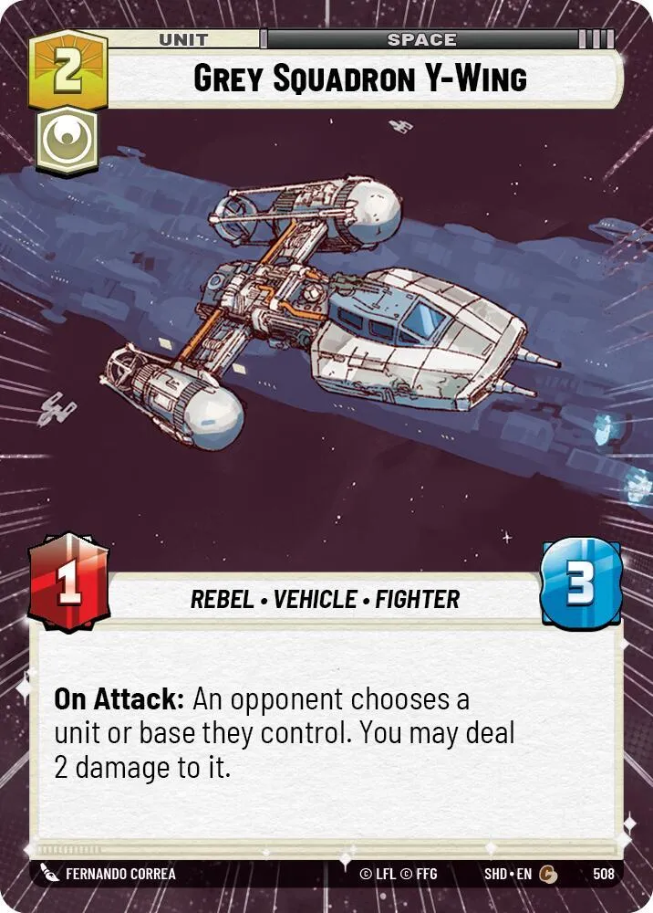Grey Squadron Y-Wing — Shadows of the Galaxy — Star Wars: Unlimited