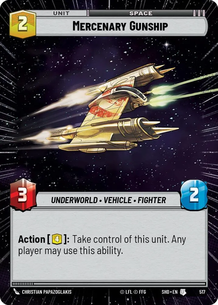 Canonnière Mercenaire — Shadows of the Galaxy — Star Wars: Unlimited