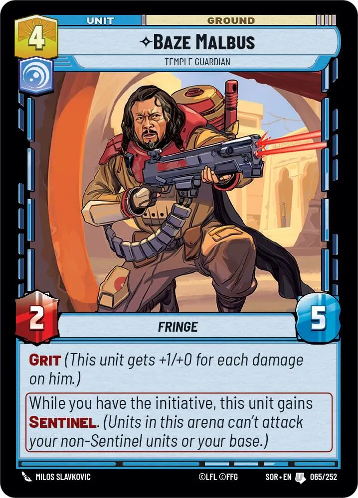 Baze Malbus - Temple Guardian — Spark of Rebellion — Star Wars: Unlimited