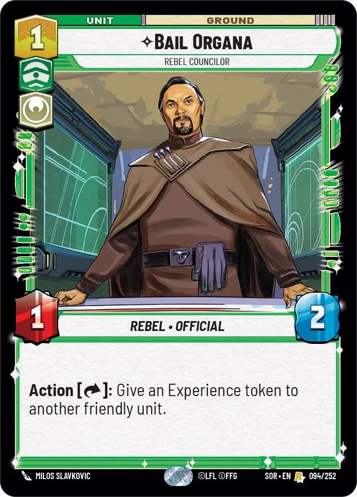 Bail Organa - Rebel Councilor — Spark of Rebellion — Star Wars: Unlimited