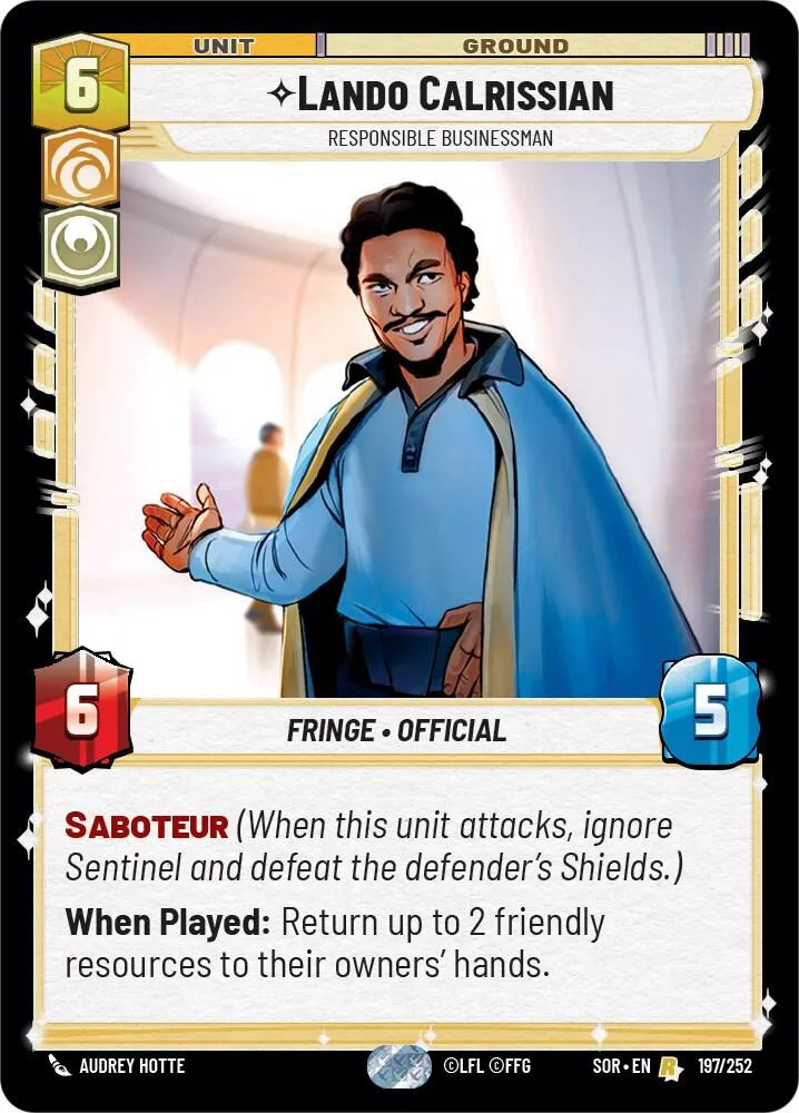 Lando Calrissian - Responsible Businessman — Spark of Rebellion — Star Wars: Unlimited