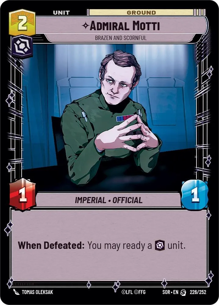 Admiral Motti - Brazen and Scornful — Spark of Rebellion — Star Wars: Unlimited