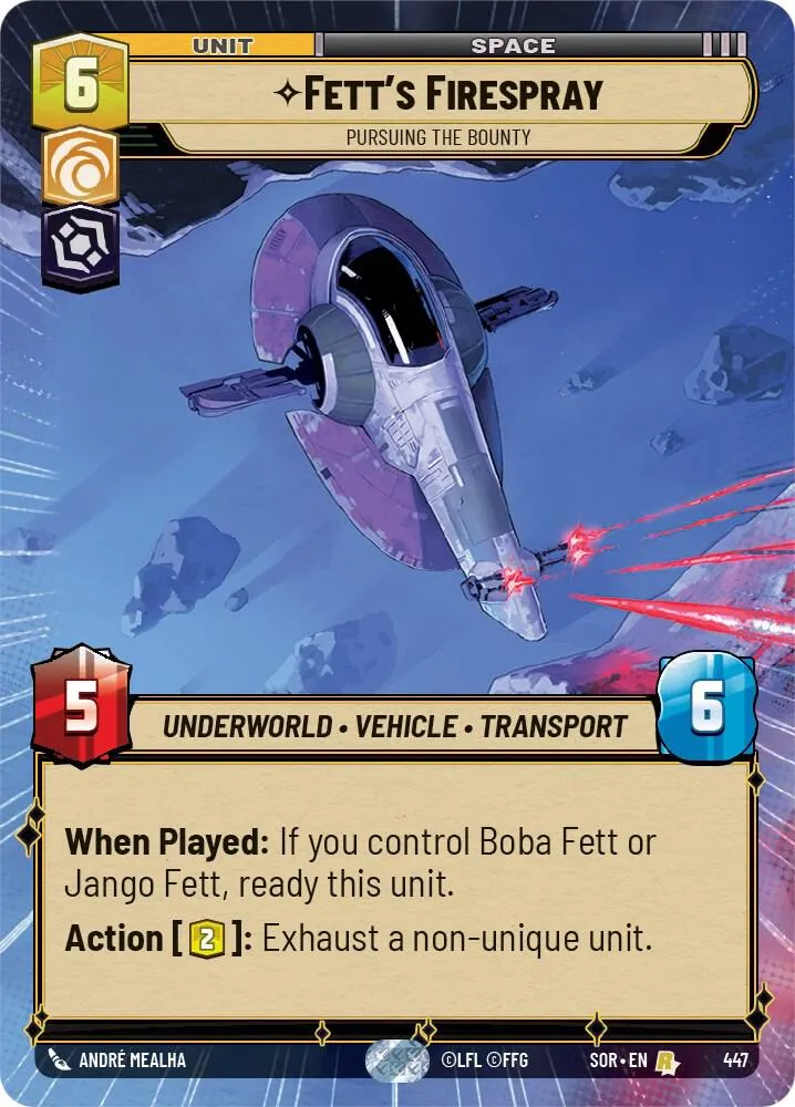 Fett's Firespray - Pursuing the Bounty — Spark of Rebellion — Star Wars: Unlimited