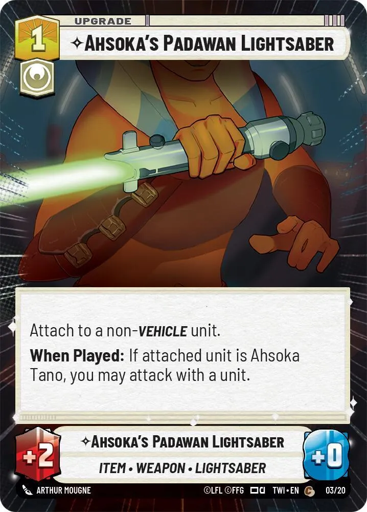 Ahsoka's Padawan Lightsaber from Twilight of the Republic: Weekly Play Promos - Star Wars: Unlimited