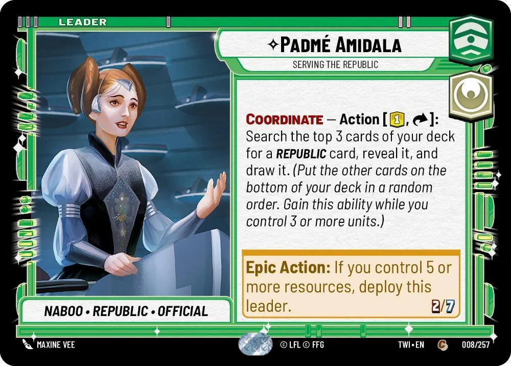 Padmé Amidala - Serving the Republic — Twilight of the Republic — Star Wars: Unlimited