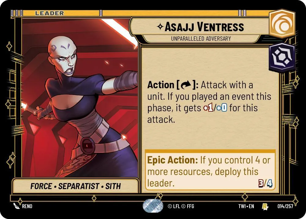 Asajj Ventress - Unparalleled Adversary — Twilight of the Republic — Star Wars: Unlimited
