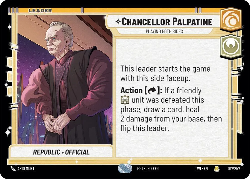 Chancelier Palpatine - Joue Sur Les Deux Tableaux — Twilight of the Republic — Star Wars: Unlimited