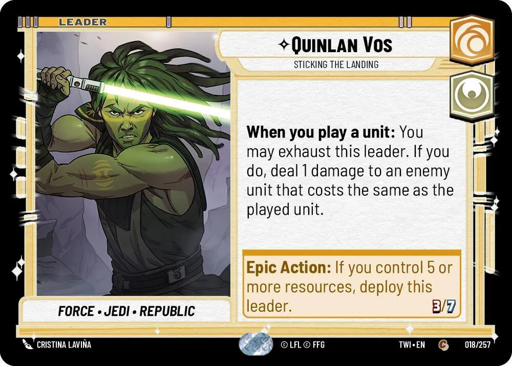 Quinlan Vos - Gère L'Atterrissage — Twilight of the Republic — Star Wars: Unlimited