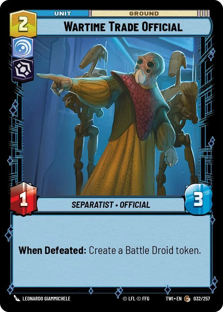 Responsable Commercial de Guerre — Twilight of the Republic — Star Wars: Unlimited