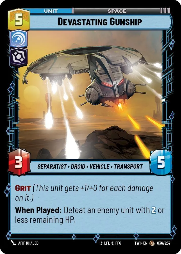 Devastating Gunship — Twilight of the Republic — Star Wars: Unlimited