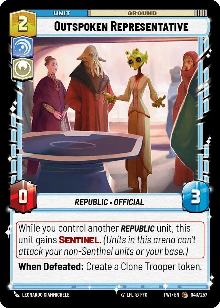Déléguée Véhémente from Twilight of the Republic - Star Wars: Unlimited