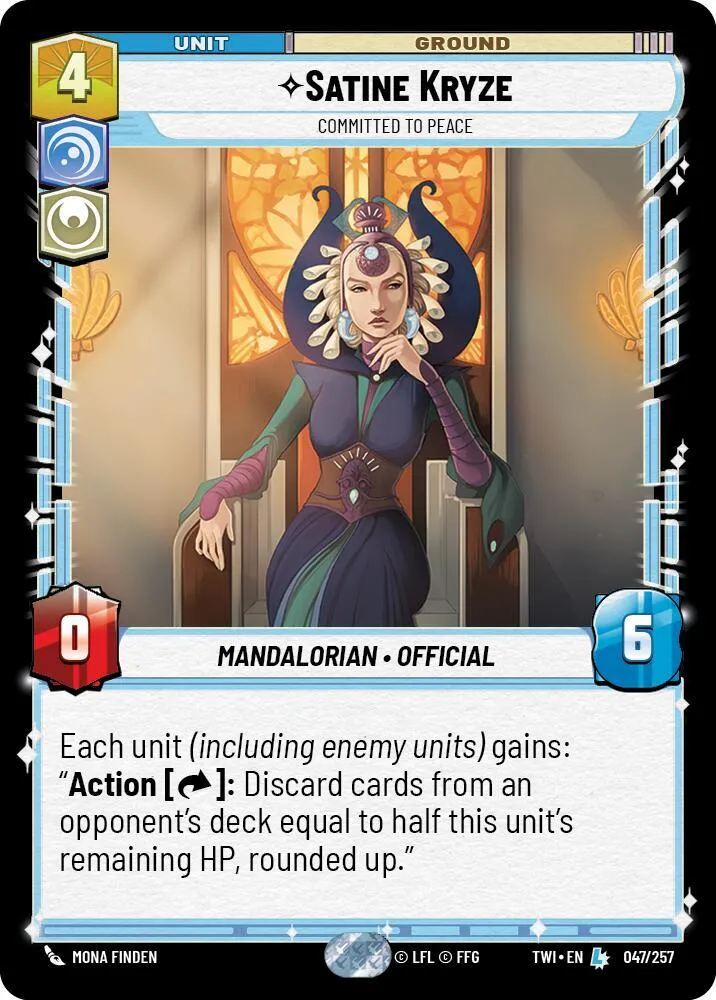 Satine Kryze - Committed to Peace — Twilight of the Republic — Star Wars: Unlimited