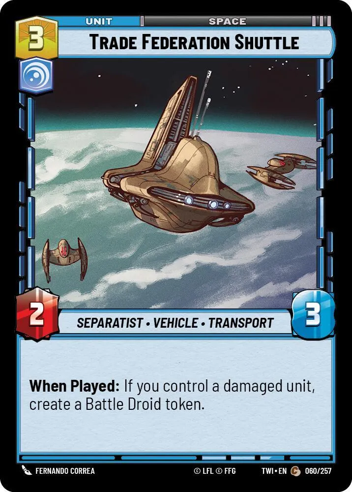 Trade Federation Shuttle — Twilight of the Republic — Star Wars: Unlimited