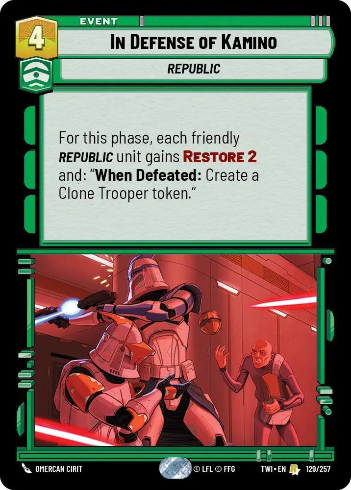 En Défense de Kamino — Twilight of the Republic — Star Wars: Unlimited
