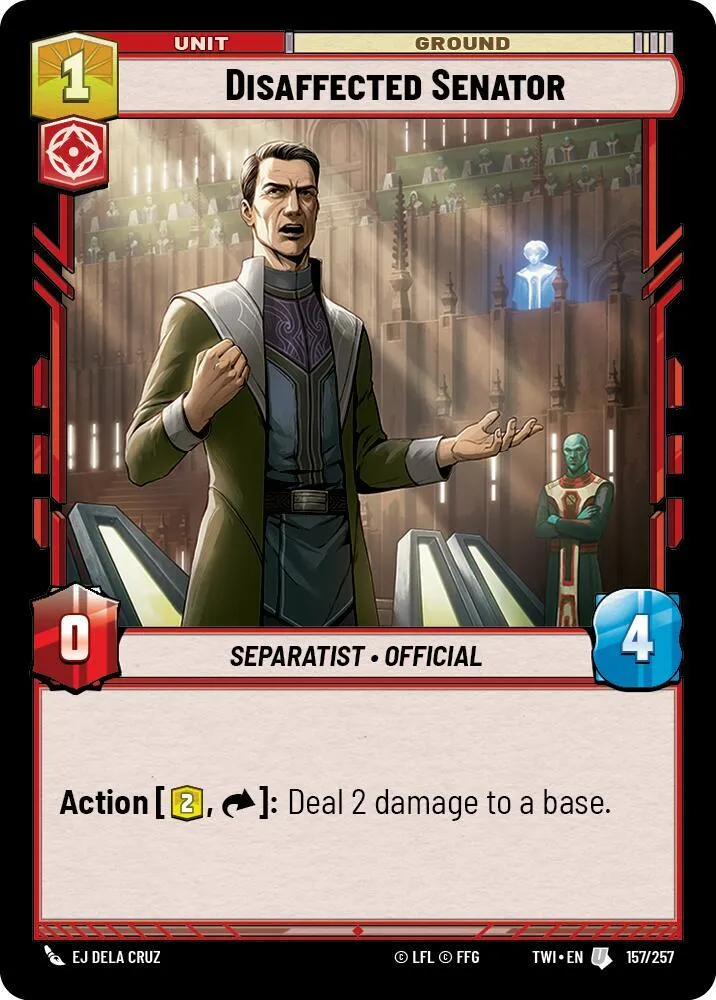 Sénateur Mécontent — Twilight of the Republic — Star Wars: Unlimited