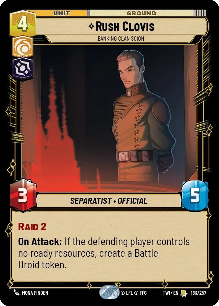 Rush Clovis - Banking Clan Scion — Twilight of the Republic — Star Wars: Unlimited