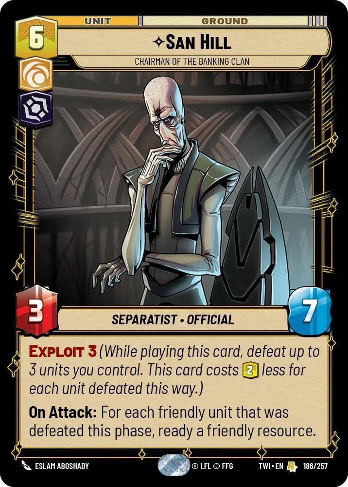 San Hill - Chairman of the Banking Clan — Twilight of the Republic — Star Wars: Unlimited