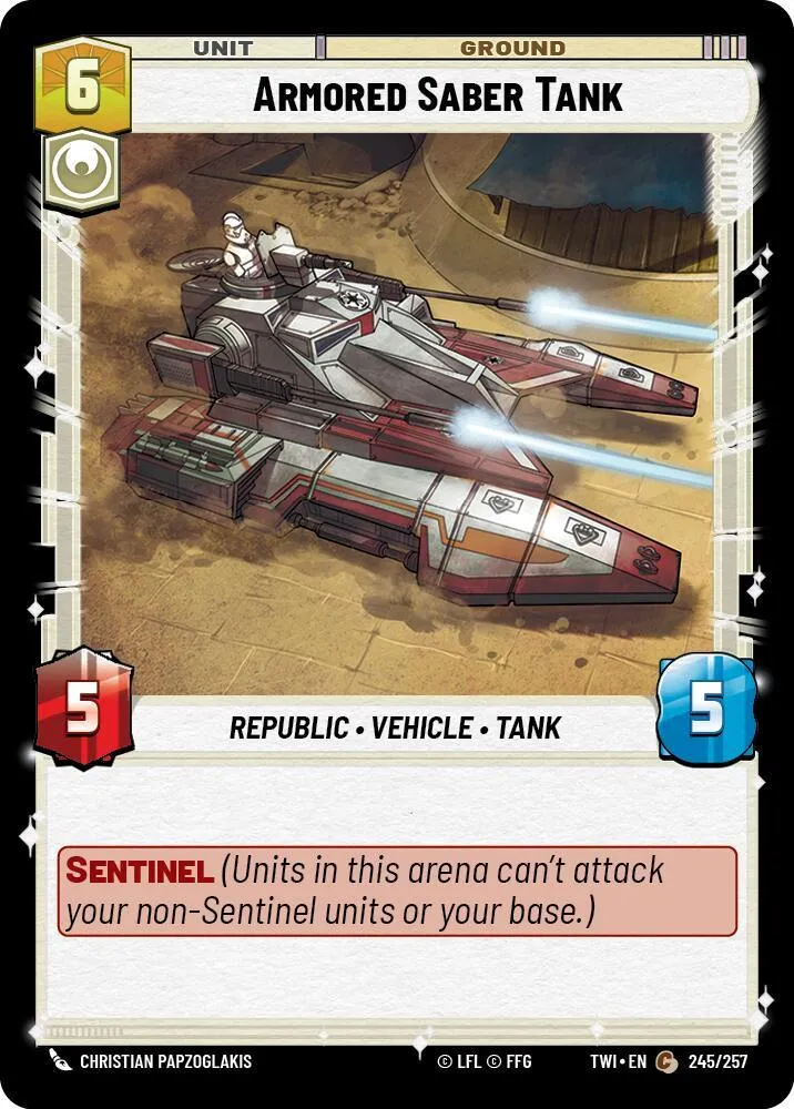 Char Blindé Saber — Twilight of the Republic — Star Wars: Unlimited