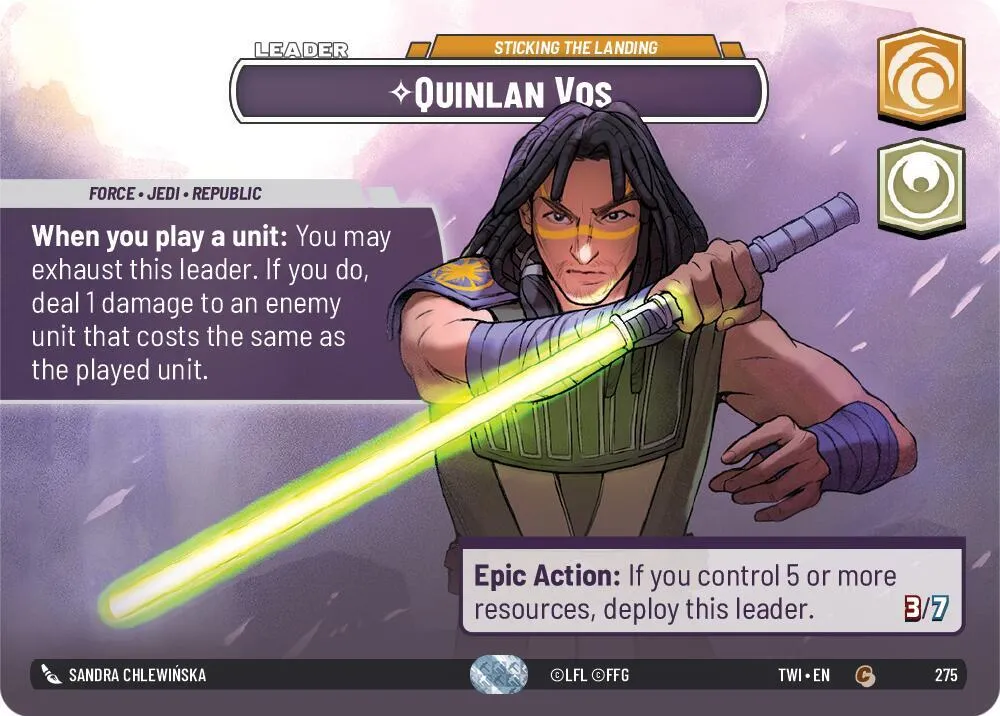 Quinlan Vos - Gère L'Atterrissage — Twilight of the Republic — Star Wars: Unlimited