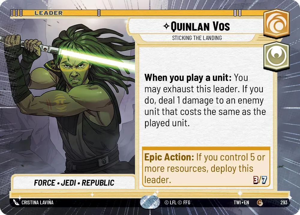 Quinlan Vos - Gère L'Atterrissage — Twilight of the Republic — Star Wars: Unlimited