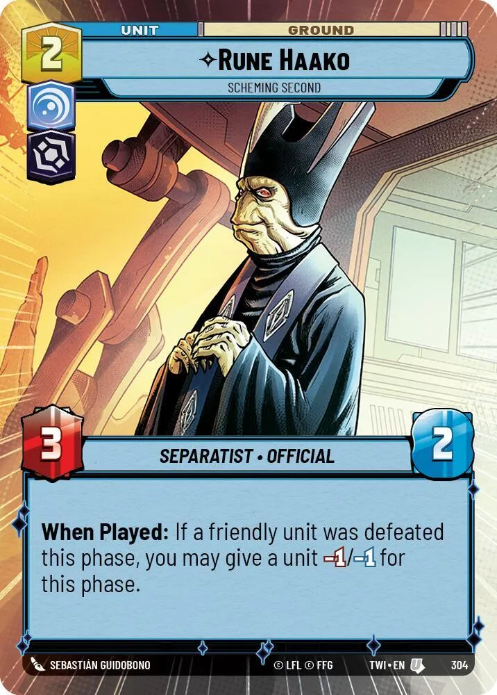 Rune Haako - Scheming Second — Twilight of the Republic — Star Wars: Unlimited