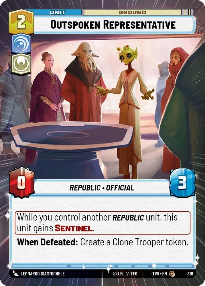 Déléguée Véhémente — Twilight of the Republic — Star Wars: Unlimited