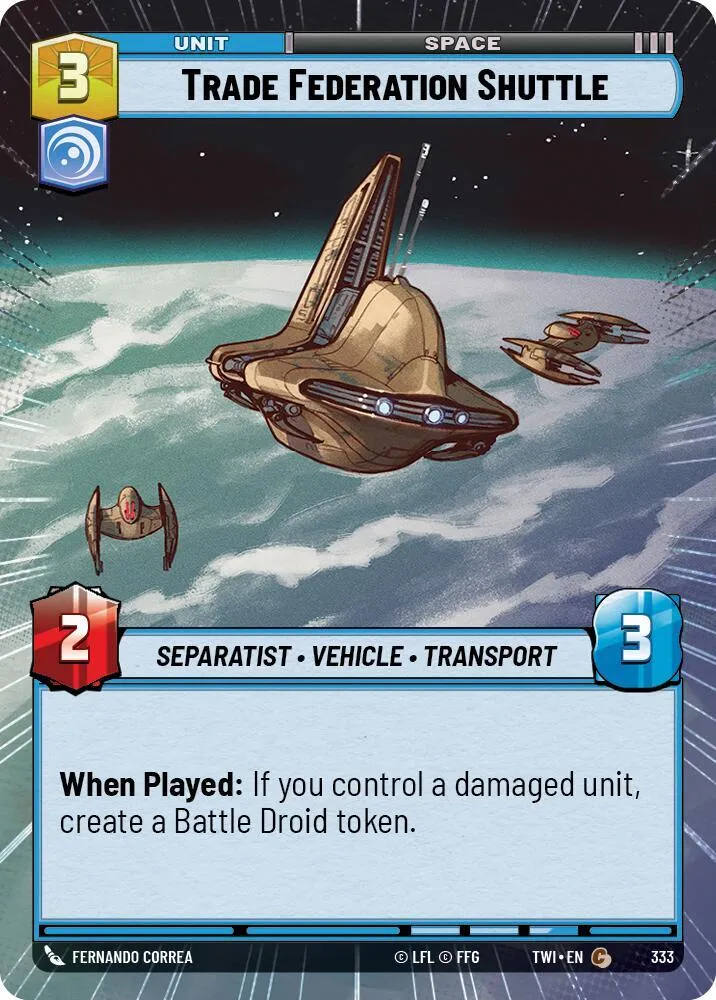 Trade Federation Shuttle — Twilight of the Republic — Star Wars: Unlimited