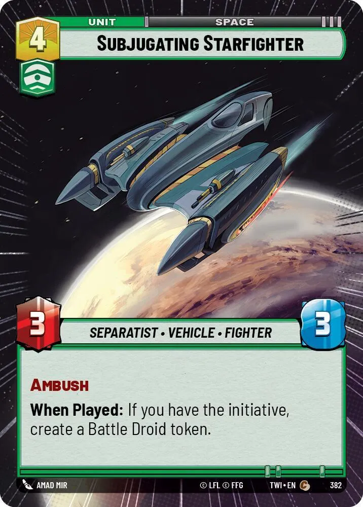 Subjugating Starfighter — Twilight of the Republic — Star Wars: Unlimited
