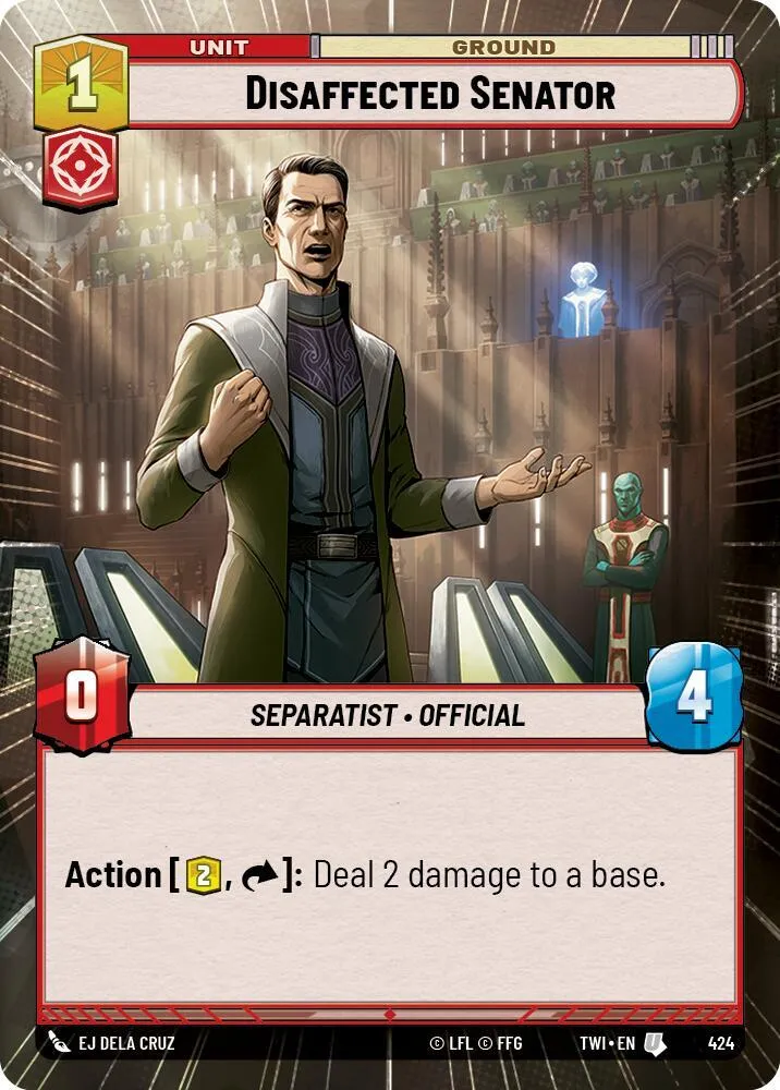 Sénateur Mécontent — Twilight of the Republic — Star Wars: Unlimited