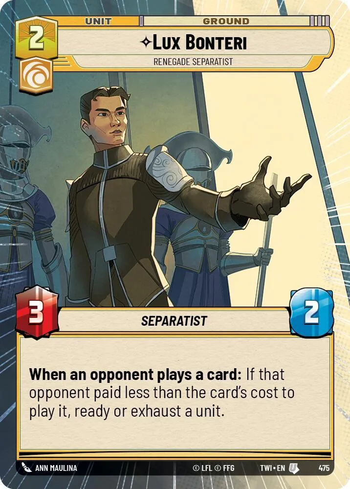 Lux Bonteri - Séparatiste Renégat — Twilight of the Republic — Star Wars: Unlimited