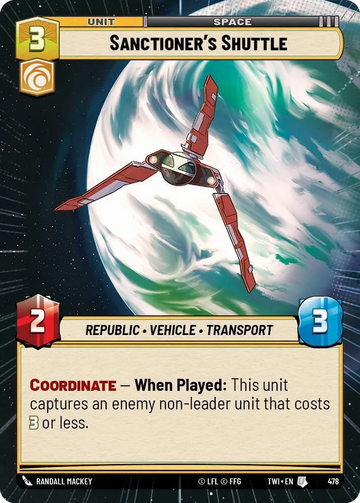 Navette du Sanctionneur — Twilight of the Republic — Star Wars: Unlimited