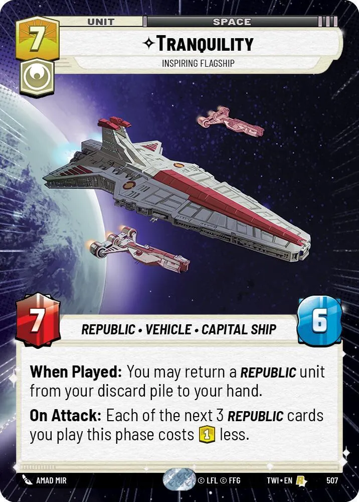 Tranquility - Vaisseau Amiral Inspirant — Twilight of the Republic — Star Wars: Unlimited