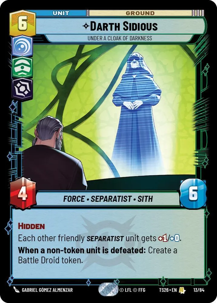 Darth Sidious - Under a Cloak of Darkness — Twin Suns — Star Wars: Unlimited