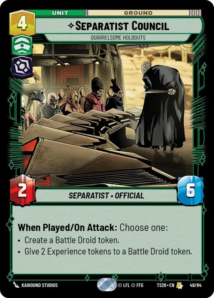 Separatist Counci - Quarrelsome Holdouts — Twin Suns — Star Wars: Unlimited