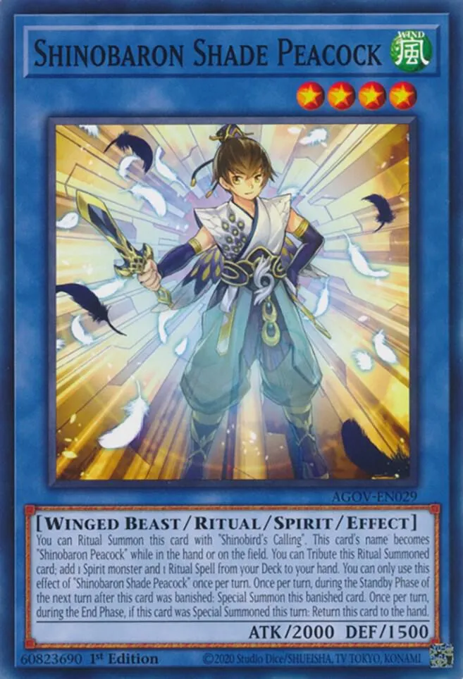 Shinobaron Shade Peacock — Age of Overlord — Yu-Gi-Oh!