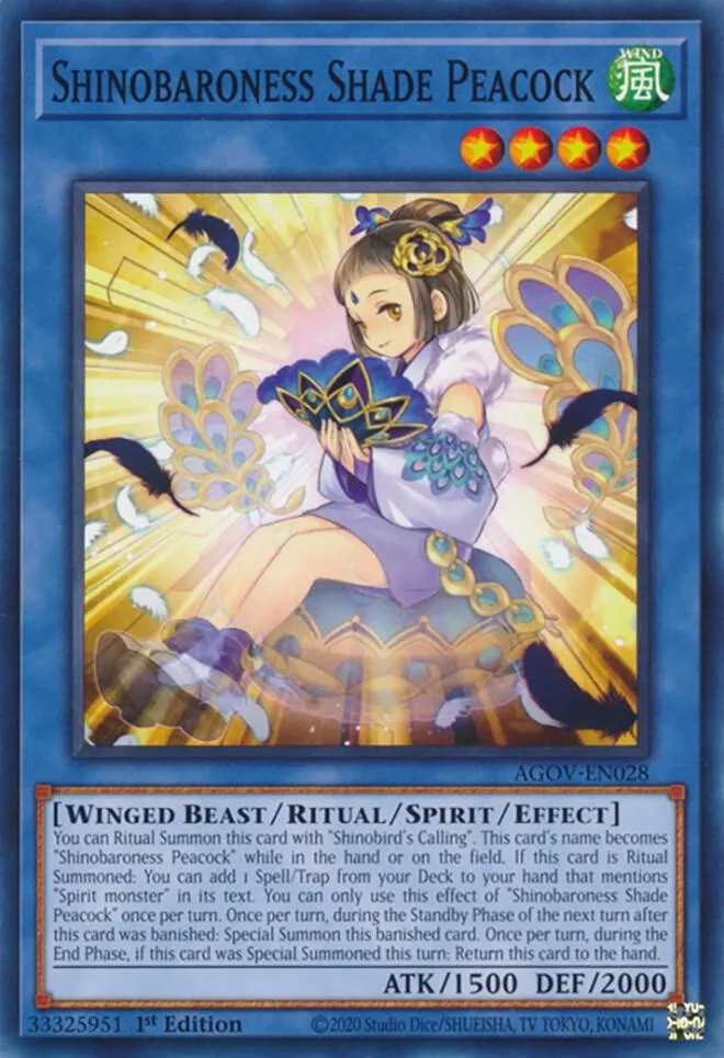 Shinobaroness Shade Peacock — Age of Overlord — Yu-Gi-Oh!