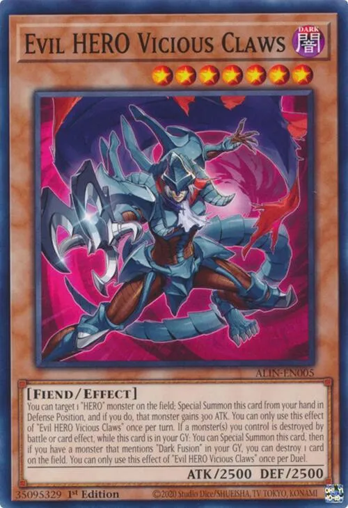 Evil HERO Vicious Claws — Alliance Insight — Yu-Gi-Oh!