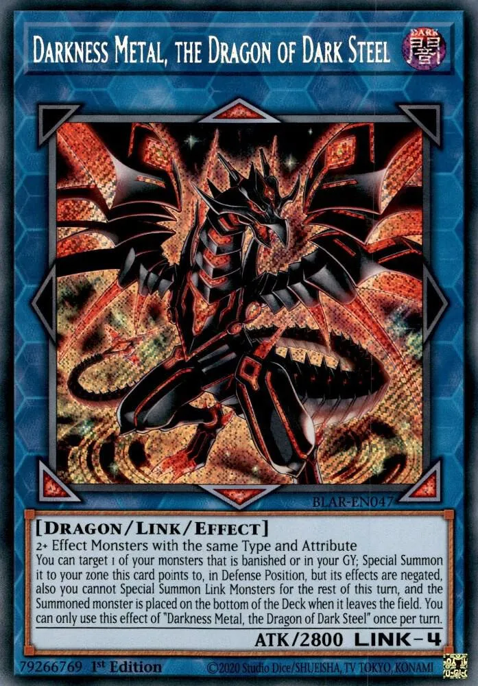 Darkness Metal, the Dragon of Dark Steel from Battles of Legend: Armageddon - Yu-Gi-Oh!