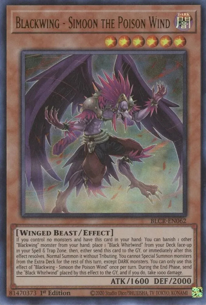 Blackwing - Simoon the Poison Wind — Battles of Legend: Crystal Revenge — Yu-Gi-Oh!