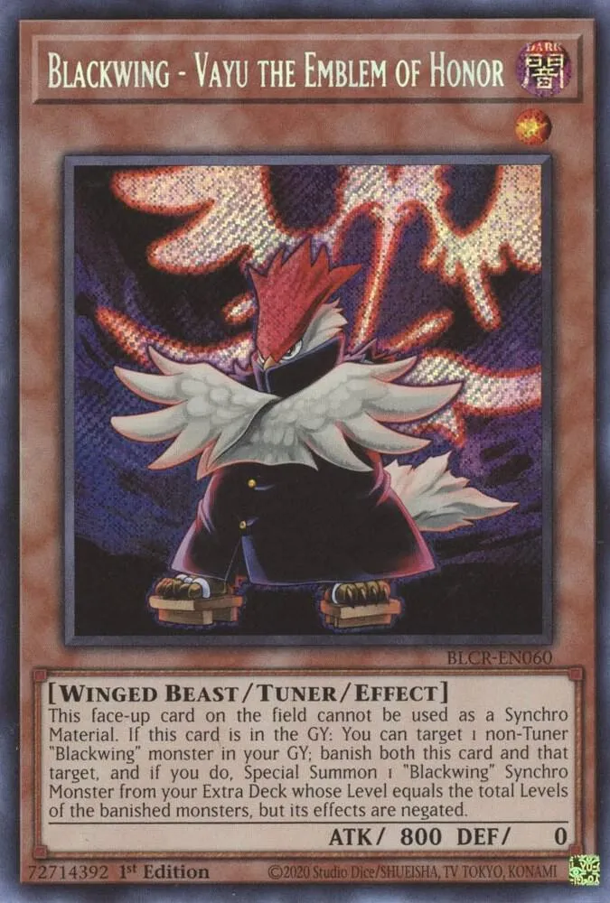 Blackwing - Vayu the Emblem of Honor — Battles of Legend: Crystal Revenge — Yu-Gi-Oh!