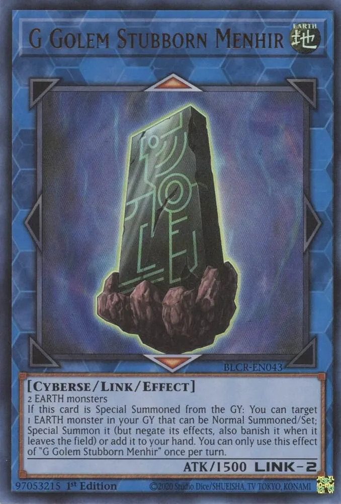 G Golem Stubborn Menhir — Battles of Legend: Crystal Revenge — Yu-Gi-Oh!