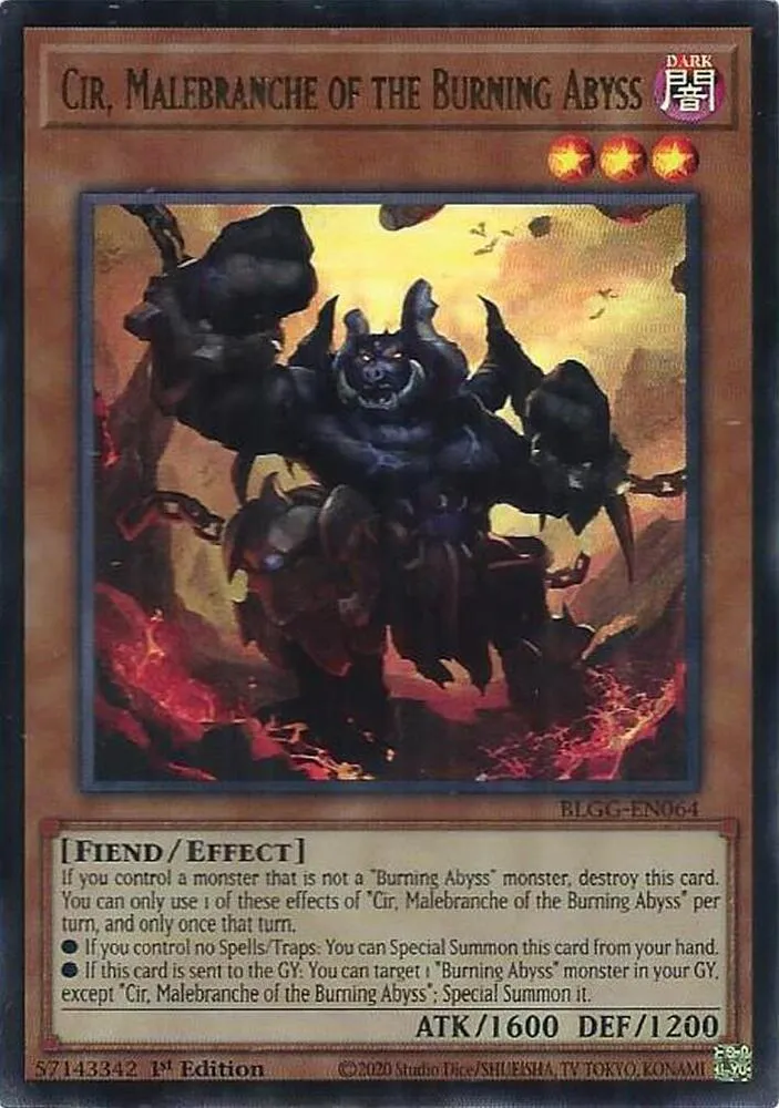 Cir, Malebranche of the Burning Abyss — Battles of Legend: Glorious Gallery — Yu-Gi-Oh!