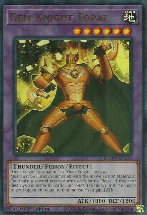 Gem-Knight Topaz — Battles of Legend: Monster Mayhem — Yu-Gi-Oh!