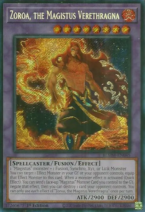 Zoroa, the Magistus Verethragna from Battles of Legend: Monster Mayhem - Yu-Gi-Oh!
