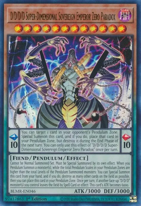 D/D/D/D Super-Dimensional Sovereign Emperor Zero Paradox — Battles of Legend: Monstrous Revenge — Yu-Gi-Oh!