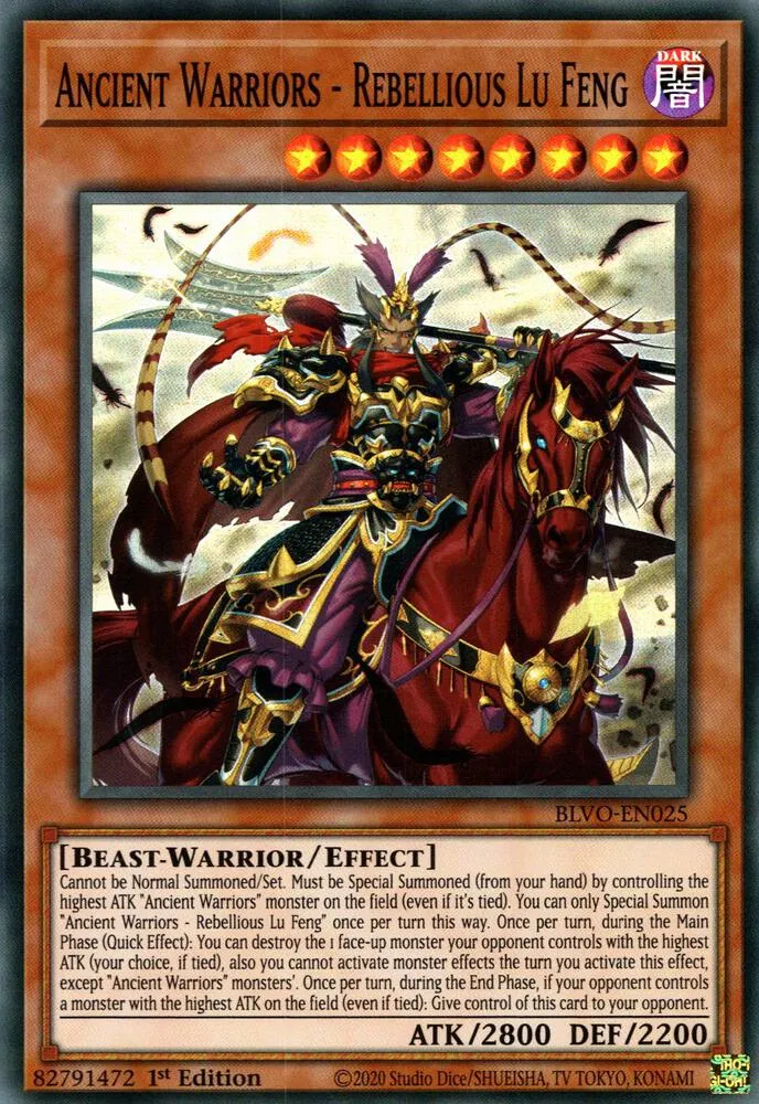 Ancient Warriors - Rebellious Lu Feng — Blazing Vortex — Yu-Gi-Oh!