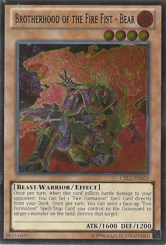 Brotherhood of the Fire Fist - Bear — Cosmo Blazer - Unlimited — Yu-Gi-Oh!