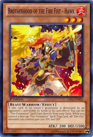 Brotherhood of the Fire Fist - Hawk — Cosmo Blazer — Yu-Gi-Oh!
