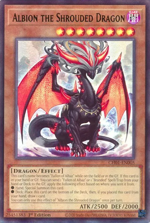 Albion le Dragon Obscur — THE CHRONICLES DECK: The Fallen & The Virtuous (All-Foil Edition) — Yu-Gi-Oh!