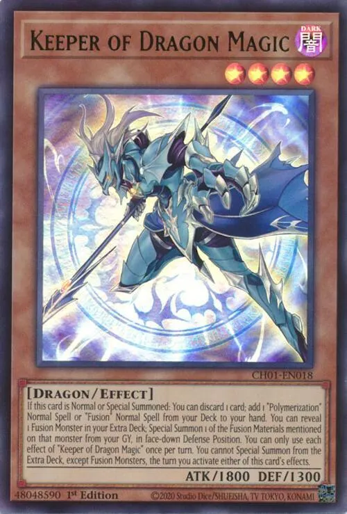 Keeper of Dragon Magic — THE CHRONICLES DECK: The Fallen & The Virtuous (All-Foil Edition) — Yu-Gi-Oh!